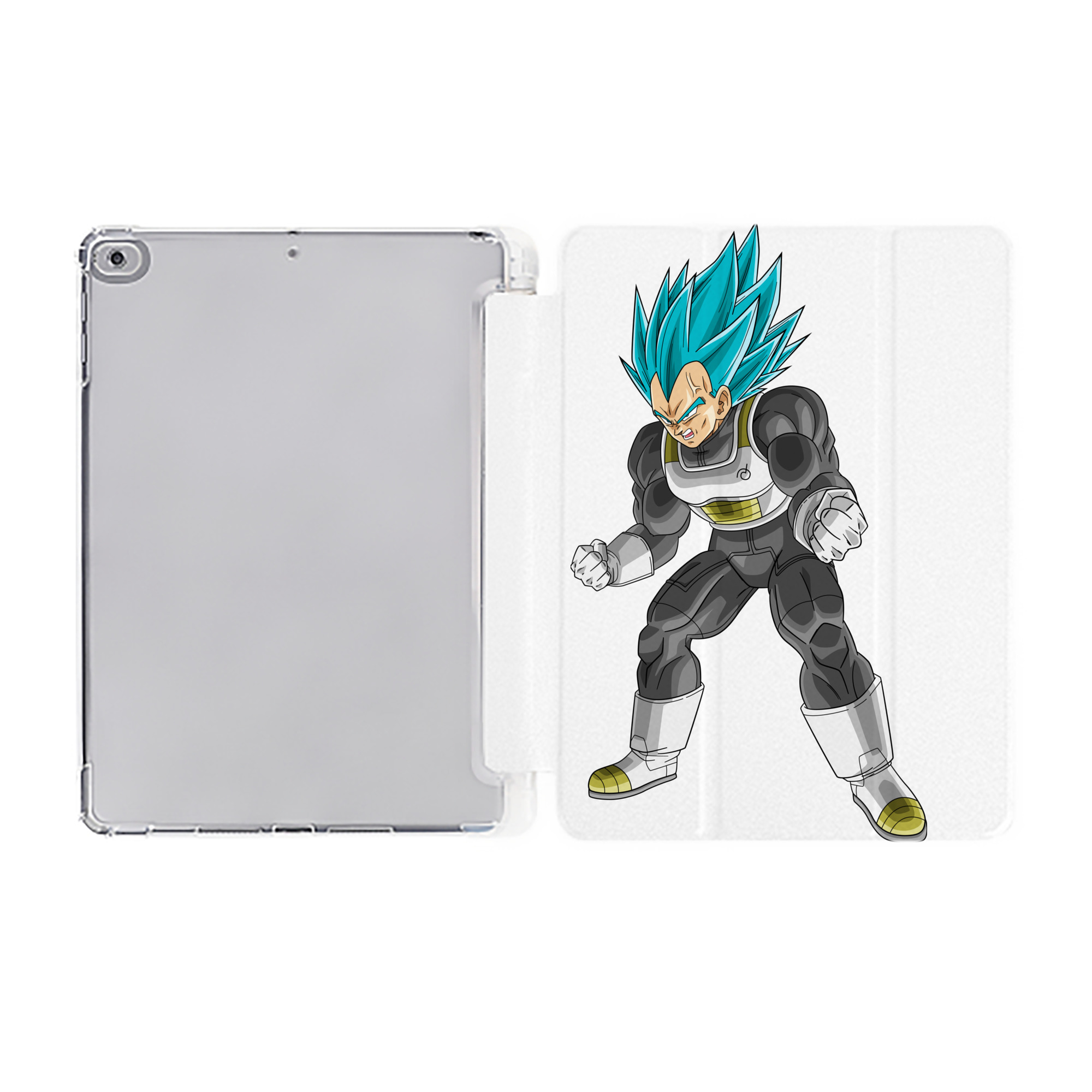 （画像用） ドラゴンボール ベジータ四世（Bejīta Yonsei）DRAGON BALL Vegeta IV IPad ケース ペン収納付き 三つ折りスタンド PUレザー×シリコン 対応機種9.5/10.5/10.9インチ